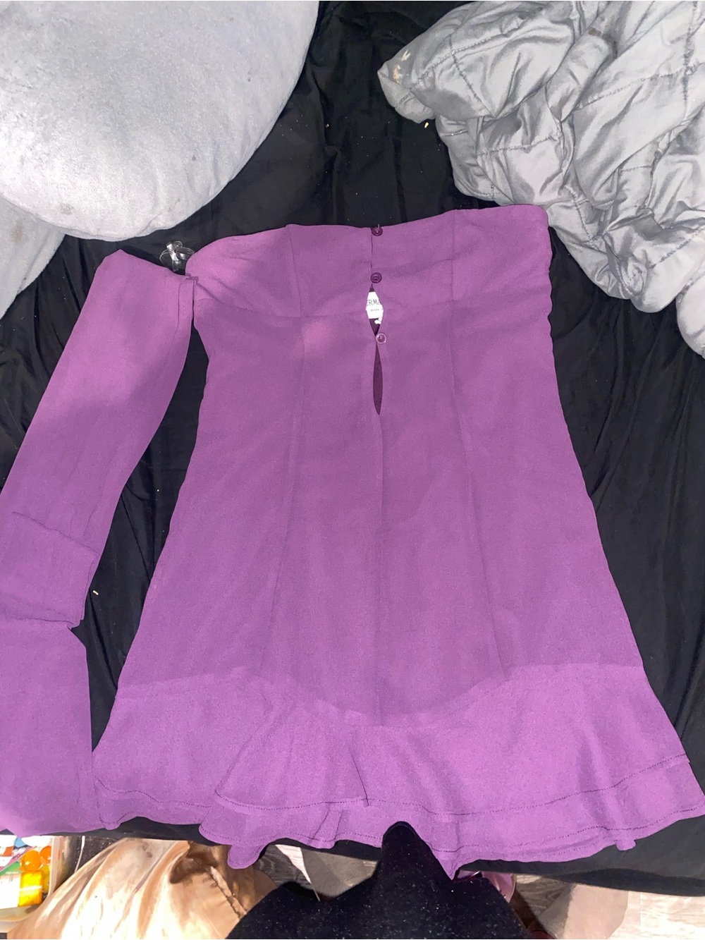 Peppermayo Avenue Mini Dress Plum Halter Scarf Tie Open Back Party Size S - Picture 6 of 9